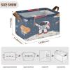 ALAZA Astronaut Galaxy Solar System Space Universe Rectangular Closet Storage Box Storage Bin Basket Storage Cube with Leather Handles Nursery Storage Laundry Hamper 2 Piece view 3