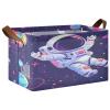 ALAZA Astronaut Earth Solar System Universe Planet Galaxy Rectangular Closet Storage Box Storage Bin Basket Storage Cube with Leather Handles Nursery Storage Laundry Hamper 2 Piece view 1