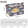 ALAZA Cartoon Duck Planet Solar System Universe Rectangular Closet Storage Box Storage Bin Basket Storage Cube with Leather Handles Nursery Storage Laundry Hamper 2 Piece view 3