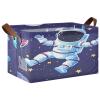 ALAZA Nebula Galaxy Astronaut Solar System Space Rectangular Closet Storage Box Storage Bin Basket Storage Cube with Leather Handles Nursery Storage Laundry Hamper 2 Piece view 1