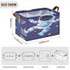 ALAZA Nebula Galaxy Astronaut Solar System Space Rectangular Closet Storage Box Storage Bin Basket Storage Cube with Leather Handles Nursery Storage Laundry Hamper 2 Piece view 3