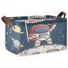 ALAZA Cartoon Hello World Astronaut Solar System Planet Rectangular Closet Storage Box Storage Bin Basket Storage Cube with Leather Handles Nursery Storage Laundry Hamper 2 Piece view 1