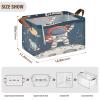 ALAZA Cartoon Hello World Astronaut Solar System Planet Rectangular Closet Storage Box Storage Bin Basket Storage Cube with Leather Handles Nursery Storage Laundry Hamper 2 Piece view 3