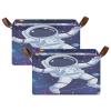 ALAZA Cartoon Stylish Astronaut Solar System Planet Universe Rectangular Closet Storage Box Storage Bin Basket Storage Cube with Leather Handles Nursery Storage Laundry Hamper 2 Piece view 2