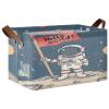 ALAZA Cartoon Astronaut Solar System Planet Hello World Rectangular Closet Storage Box Storage Bin Basket Storage Cube with Leather Handles Nursery Storage Laundry Hamper 2 Piece view 1