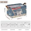 ALAZA Cartoon Astronaut Solar System Planet Hello World Rectangular Closet Storage Box Storage Bin Basket Storage Cube with Leather Handles Nursery Storage Laundry Hamper 2 Piece view 3