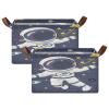 ALAZA Astronaut Solar System Planet Universe Space Starry Rectangular Closet Storage Box Storage Bin Basket Storage Cube with Leather Handles Nursery Storage Laundry Hamper 2 Piece view 2