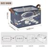 ALAZA Astronaut Solar System Planet Universe Space Starry Rectangular Closet Storage Box Storage Bin Basket Storage Cube with Leather Handles Nursery Storage Laundry Hamper 2 Piece view 3