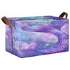 ALAZA Fantasy Starry Memaid Rectangular Closet Storage Box Storage Bin Basket Storage Cube with Leather Handles Nursery Storage Laundry Hamper 2 Piece view 1