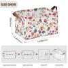ALAZA Blueberry Fruit Strawberry Rectangular Closet Storage Box Storage Bin Basket Storage Cube with Leather Handles Nursery Storage Laundry Hamper 2 Piece view 3