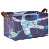 ALAZA Astronaut Planet Starry Solar System Universe Rectangular Closet Storage Box Storage Bin Basket Storage Cube with Leather Handles Nursery Storage Laundry Hamper 2 Piece view 1