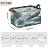 ALAZA Shark Thunderstorm Ocean Cloud Rectangular Closet Storage Box Storage Bin Basket Storage Cube with Leather Handles Nursery Storage Laundry Hamper 2 Piece view 3