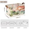 ALAZA European Rose Flower Butterfly Rectangular Closet Storage Box Storage Bin Basket Storage Cube with Leather Handles Nursery Storage Laundry Hamper 2 Piece view 3