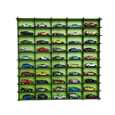 1/64 Model Car Display Case, Toy Car Storage Organizer, Cars Storage Showcase, Wall Display Case, 1/64 Display Case with Shelves, Wall Mounted Display Case,Toy Car Organizer, (Green)