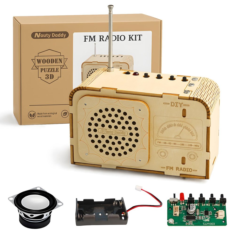 STEM Toys for Kids Age 8-14, Science Kits Educational DIY Radio Building Set - Wooden 3D Puzzle Electronics for 8-12 Year Olds