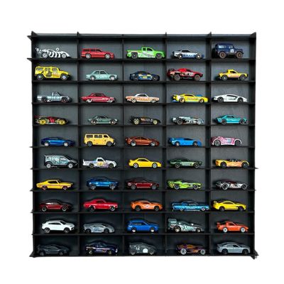 1/64 Model Car Display Case, Toy Car Storage Organizer, Cars Storage Showcase, Wall Display Case, 1/64 Display Case with Shelves, Wall Mounted Display Case,Toy Car Organizer, (Black)