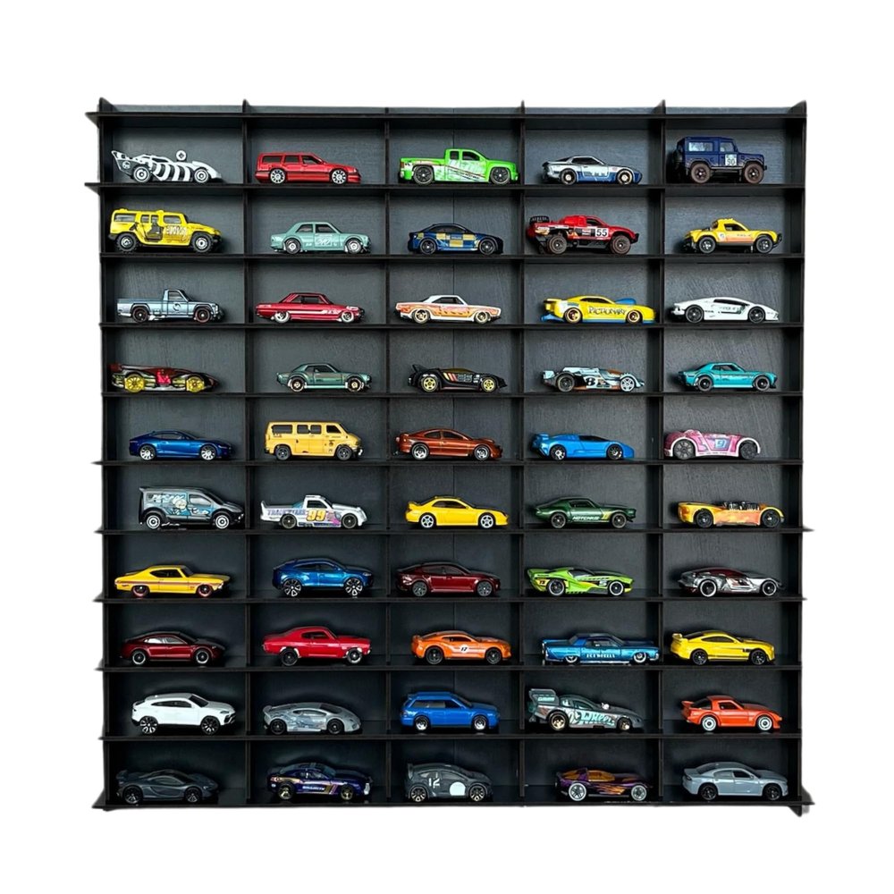 1/64 Model Car Display Case, Toy Car Storage Organizer, Cars Storage Showcase, Wall Display Case, 1/64 Display Case with Shelves, Wall Mounted Display Case,Toy Car Organizer, (Black)