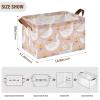 ALAZA Cute Goose with Flower Floral Rectangular Closet Storage Box Storage Bin Basket Storage Cube with Leather Handles Nursery Storage Laundry Hamper 2 Piece view 3