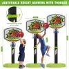 3 in 1 Toddler Basketball Hoop and Tee Ball Set for Boys: Kids Baseball Tee with Automatic Pitching Machine Adjustable Height Indoor and Outdoor Sports Toys Christmas Birthday Gifts for Boy Age 3-12 view 2