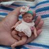 4.5 Inch Mini Reborn Baby Dolls Full Silicone Baby Girl Ellie,Tiny Silicone Baby Dolls Mini Realistic Newborn Baby Dolls with Clothes Set & Feeding Accessories view 3