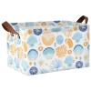 ALAZA Beautiful Seashell Leaf Blossom Rectangular Closet Storage Box Storage Bin Basket Storage Cube with Leather Handles Nursery Storage Laundry Hamper 2 Piece view 1