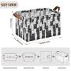 ALAZA Black White Cat Kitten Rectangular Closet Storage Box Storage Bin Basket Storage Cube with Leather Handles Nursery Storage Laundry Hamper 2 Piece view 3