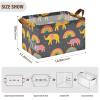 ALAZA Elephant Love Heart Rainbow Rectangular Closet Storage Box Storage Bin Basket Storage Cube with Leather Handles Nursery Storage Laundry Hamper 2 Piece view 3