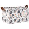 ALAZA Bear Cartoon Flower Floral Rectangular Closet Storage Box Storage Bin Basket Storage Cube with Leather Handles Nursery Storage Laundry Hamper 2 Piece view 1