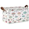 ALAZA Bird Egg Bossom Floral Rectangular Closet Storage Box Storage Bin Basket Storage Cube with Leather Handles Nursery Storage Laundry Hamper 2 Piece view 1