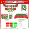 122 Pcs Let's Get Lit Christmas Party Decorations Christmas Party Supplies Tableware Set Let's Get Lit Plates and Napkins Tableware for Friendsmas Party for 24 Person view 2