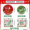 122 Pcs Let's Get Lit Christmas Party Decorations Christmas Party Supplies Tableware Set Let's Get Lit Plates and Napkins Tableware for Friendsmas Party for 24 Person view 3