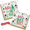 122 Pcs Let's Get Lit Christmas Party Decorations Christmas Party Supplies Tableware Set Let's Get Lit Plates and Napkins Tableware for Friendsmas Party for 24 Person view 4
