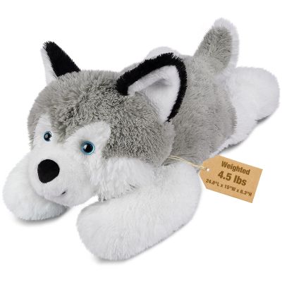 25" & 4.5 lbs Husky Weighted Stuffed Animals for Comfort, Cuddly & Soft Kids' Plush Toy Pillows for Companion, Large Plushies with Removable Ceramsite Bag, Gifts for Adults, Kids, Boys and Girls