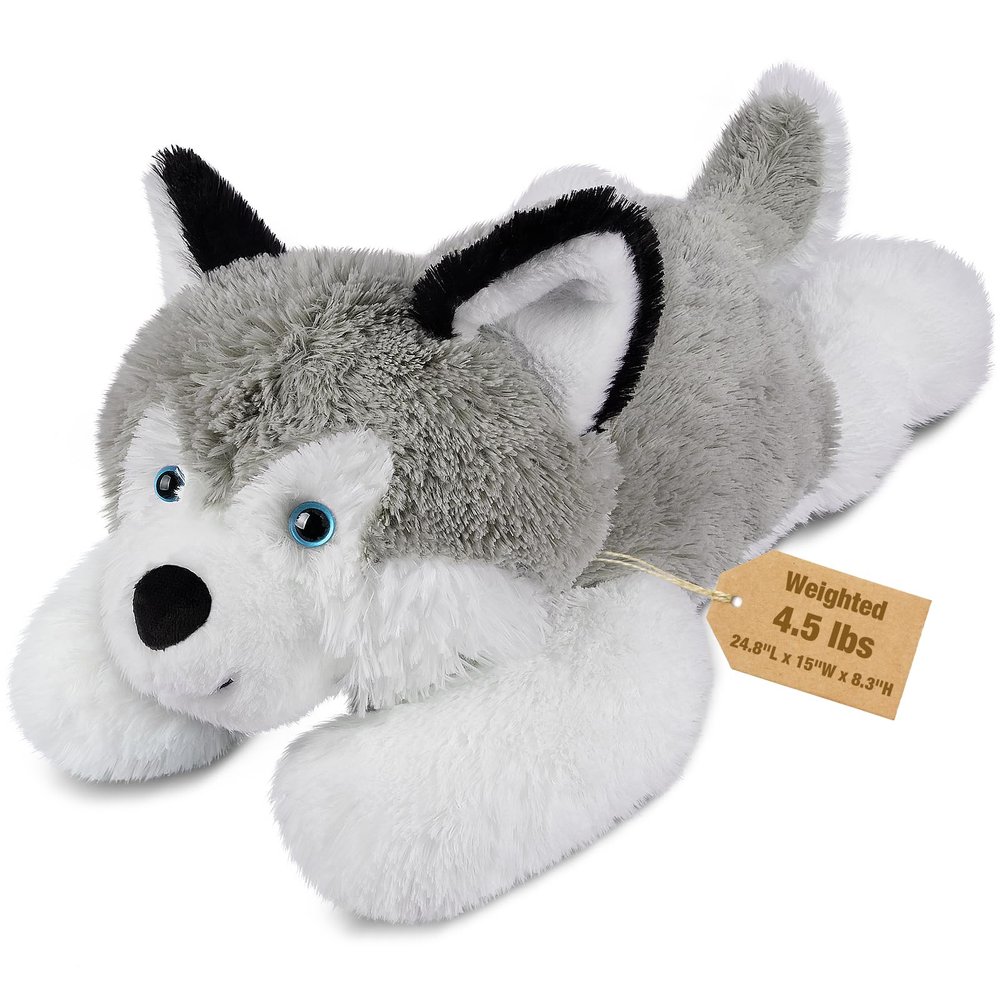 25" & 4.5 lbs Husky Weighted Stuffed Animals for Comfort, Cuddly & Soft Kids' Plush Toy Pillows for Companion, Large Plushies with Removable Ceramsite Bag, Gifts for Adults, Kids, Boys and Girls
