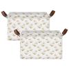 ALAZA Duck on White Rectangular Closet Storage Box Storage Bin Basket Storage Cube with Leather Handles Nursery Storage Laundry Hamper 2 Piece view 2