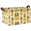 ALAZA Artwork Pineapple Fruit Rectangular Closet Storage Box Storage Bin Basket Storage Cube with Leather Handles Nursery Storage Laundry Hamper 2 Piece view 1