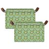 ALAZA Bear Kiwi Slice Rectangular Closet Storage Box Storage Bin Basket Storage Cube with Leather Handles Nursery Storage Laundry Hamper 2 Piece view 2