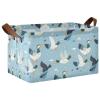 ALAZA Blue Duck Flying Rectangular Closet Storage Box Storage Bin Basket Storage Cube with Leather Handles Nursery Storage Laundry Hamper 2 Piece view 1