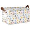 ALAZA Bear Elephant Flower Rectangular Closet Storage Box Storage Bin Basket Storage Cube with Leather Handles Nursery Storage Laundry Hamper 2 Piece view 1