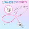 Phobby Kids Stethoscope Toy, 2 Pack Real Working Stethoscope Toy for Toddler 3 4 5, Doctor Play Set for Role Play, Medical Pretend Playset for Boys Girls Birthday Gift (Blue and Pink) view 2