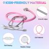 Phobby Kids Stethoscope Toy, 2 Pack Real Working Stethoscope Toy for Toddler 3 4 5, Doctor Play Set for Role Play, Medical Pretend Playset for Boys Girls Birthday Gift (Blue and Pink) view 3