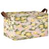 ALAZA Beautiful Blossom Lemon Rectangular Closet Storage Box Storage Bin Basket Storage Cube with Leather Handles Nursery Storage Laundry Hamper 2 Piece view 1