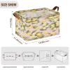ALAZA Beautiful Blossom Lemon Rectangular Closet Storage Box Storage Bin Basket Storage Cube with Leather Handles Nursery Storage Laundry Hamper 2 Piece view 2