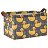 ALAZA Cute Funny Yellow Duck Rectangular Closet Storage Box Storage Bin Basket Storage Cube with Leather Handles Nursery Storage Laundry Hamper 2 Piece view 1