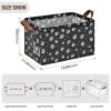 ALAZA Black White Paw Print Rectangular Closet Storage Box Storage Bin Basket Storage Cube with Leather Handles Nursery Storage Laundry Hamper 2 Piece view 3
