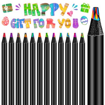 30 Pcs Easter Basket Stuffers for Teens, Multicolored Rainbow Pencils, Jumbo Colored Pencils for Kids Adults, Art Supplies for Drawing Coloring Stocking Stuffers, Valentines Christmas Birthday Gifts