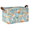 ALAZA Beautiful Starfish Shell Leaf Rectangular Closet Storage Box Storage Bin Basket Storage Cube with Leather Handles Nursery Storage Laundry Hamper 2 Piece view 1