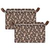ALAZA Chocolate Mushroom Rectangular Closet Storage Box Storage Bin Basket Storage Cube with Leather Handles Nursery Storage Laundry Hamper 2 Piece view 2