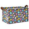 ALAZA Polka Dot Navy Blue Rectangular Closet Storage Box Storage Bin Basket Storage Cube with Leather Handles Nursery Storage Laundry Hamper 2 Piece view 1