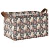 ALAZA Bear Rose Flower Floral Rectangular Closet Storage Box Storage Bin Basket Storage Cube with Leather Handles Nursery Storage Laundry Hamper 2 Piece view 1